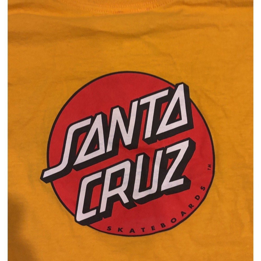 Santa Cruz Skateboards Long Sleeve Shirt Mens Large Yellow Red Skater - Picture 10 of 10